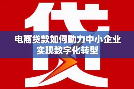 攸县电商贷款如何助力中小企业实现数字化转型