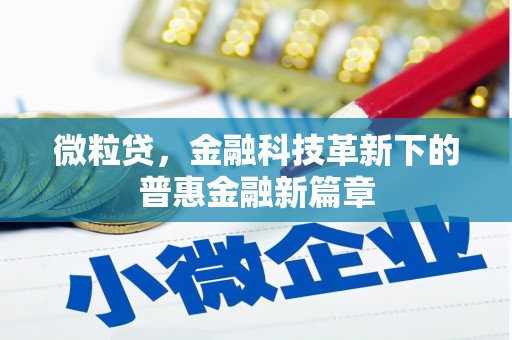 攸县微粒贷，金融科技革新下的普惠金融新篇章