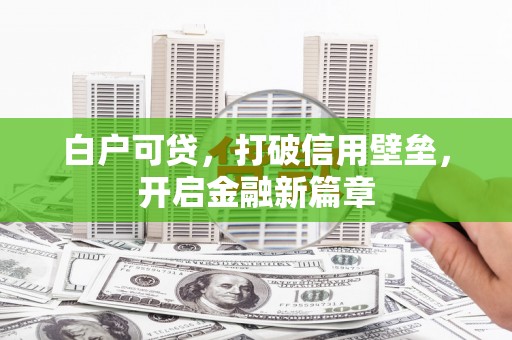 攸县白户可贷，打破信用壁垒，开启金融新篇章