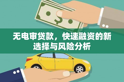 攸县无电审贷款，快速融资的新选择与风险分析