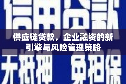 攸县供应链贷款，企业融资的新引擎与风险管理策略