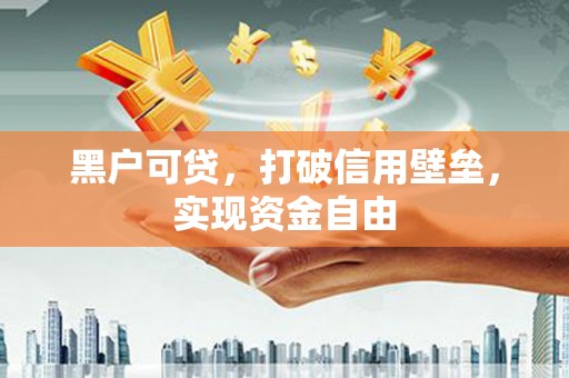攸县黑户可贷，打破信用壁垒，实现资金自由