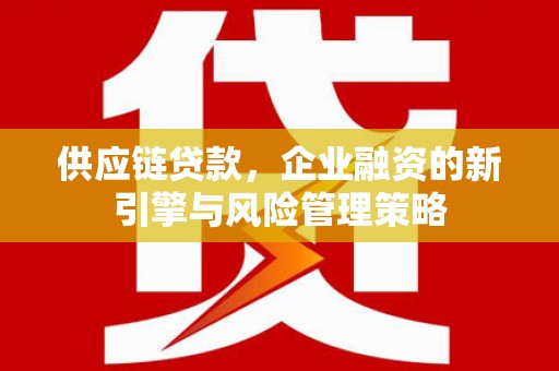 攸县供应链贷款，企业融资的新引擎与风险管理策略