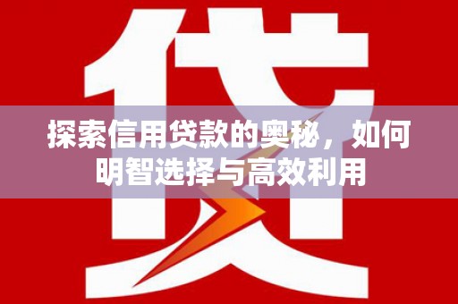 攸县探索信用贷款的奥秘，如何明智选择与高效利用