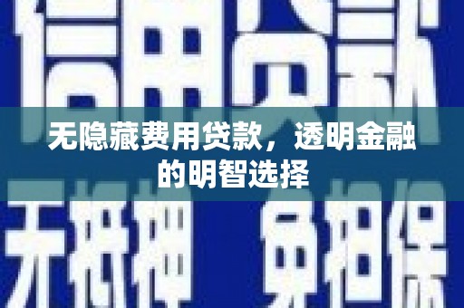 攸县无隐藏费用贷款，透明金融的明智选择
